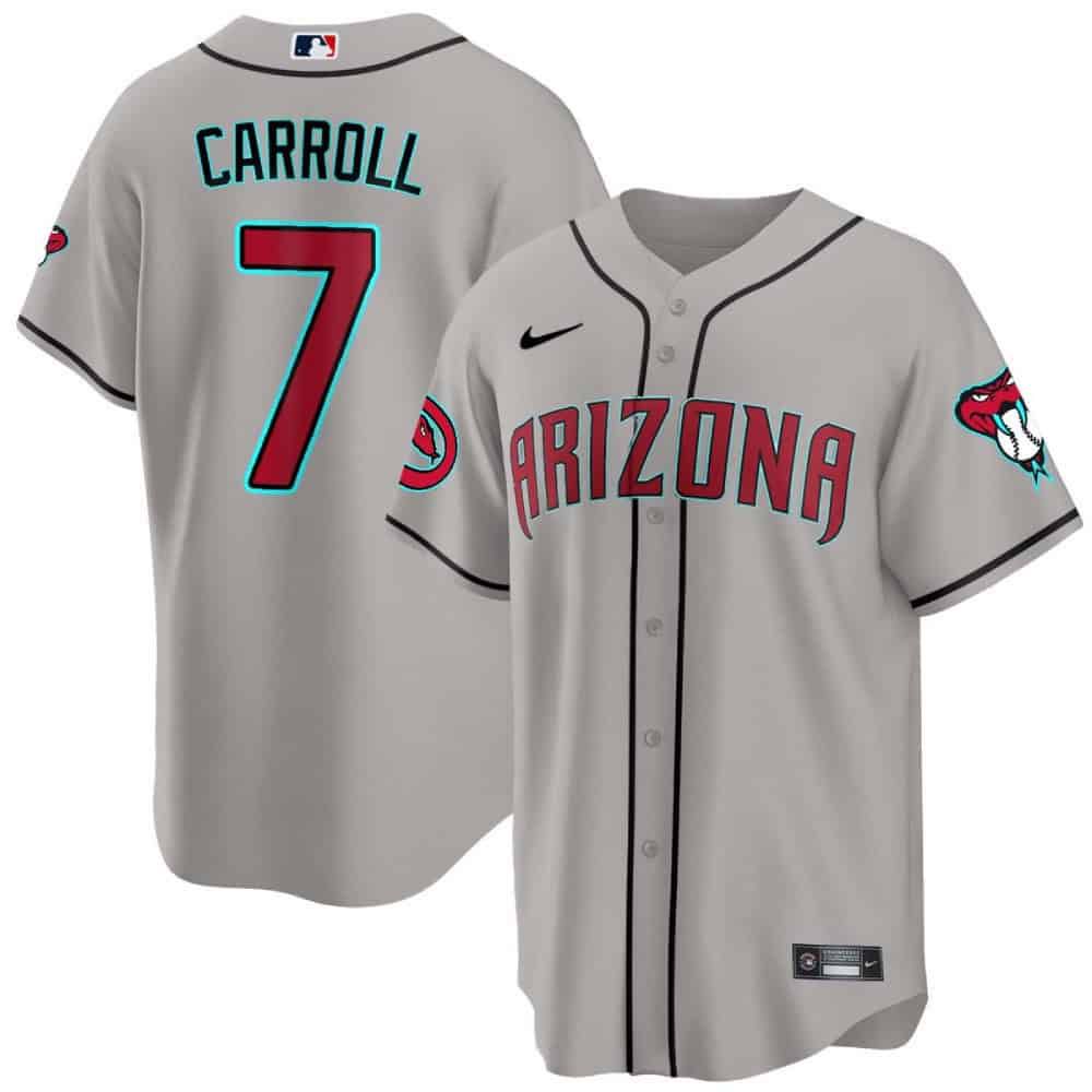 Men Arizona Diamondback #7 Carroll Grey 2024 Nike Cool Base MLB Jersey->indianapolis colts->NFL Jersey